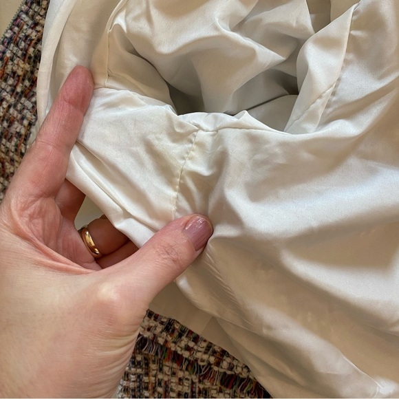 Carolina Belle Tweed Jacket Women Size Medium Cropped Blazer Multi Zip Up Fringe - Picture 10 of 10